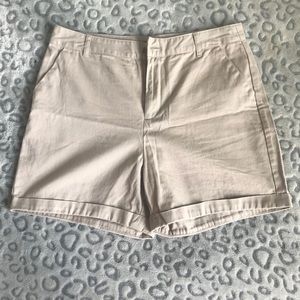 High Rise Cuffed Woven Shorts